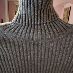 Express Silver Ribbed Knit Sweater